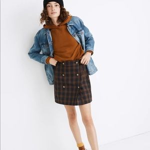 Madewell - Plaid Double-Breasted Mini Skirt - S